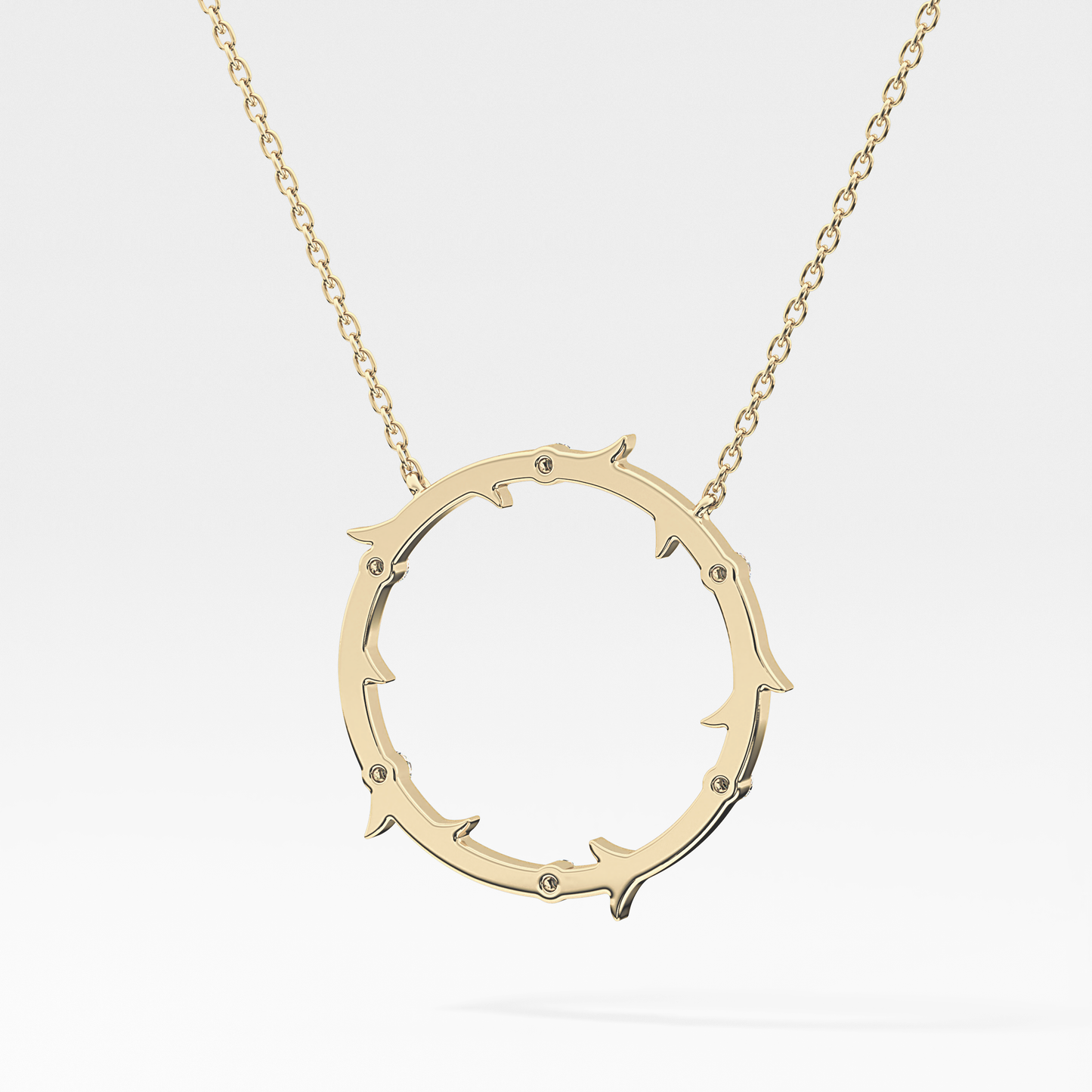 0.09 TCW Round Lab Grown Diamond Circle Necklace
