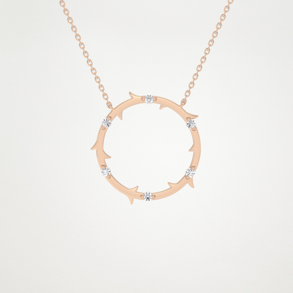 0.09 TCW Round Lab Grown Diamond Circle Necklace