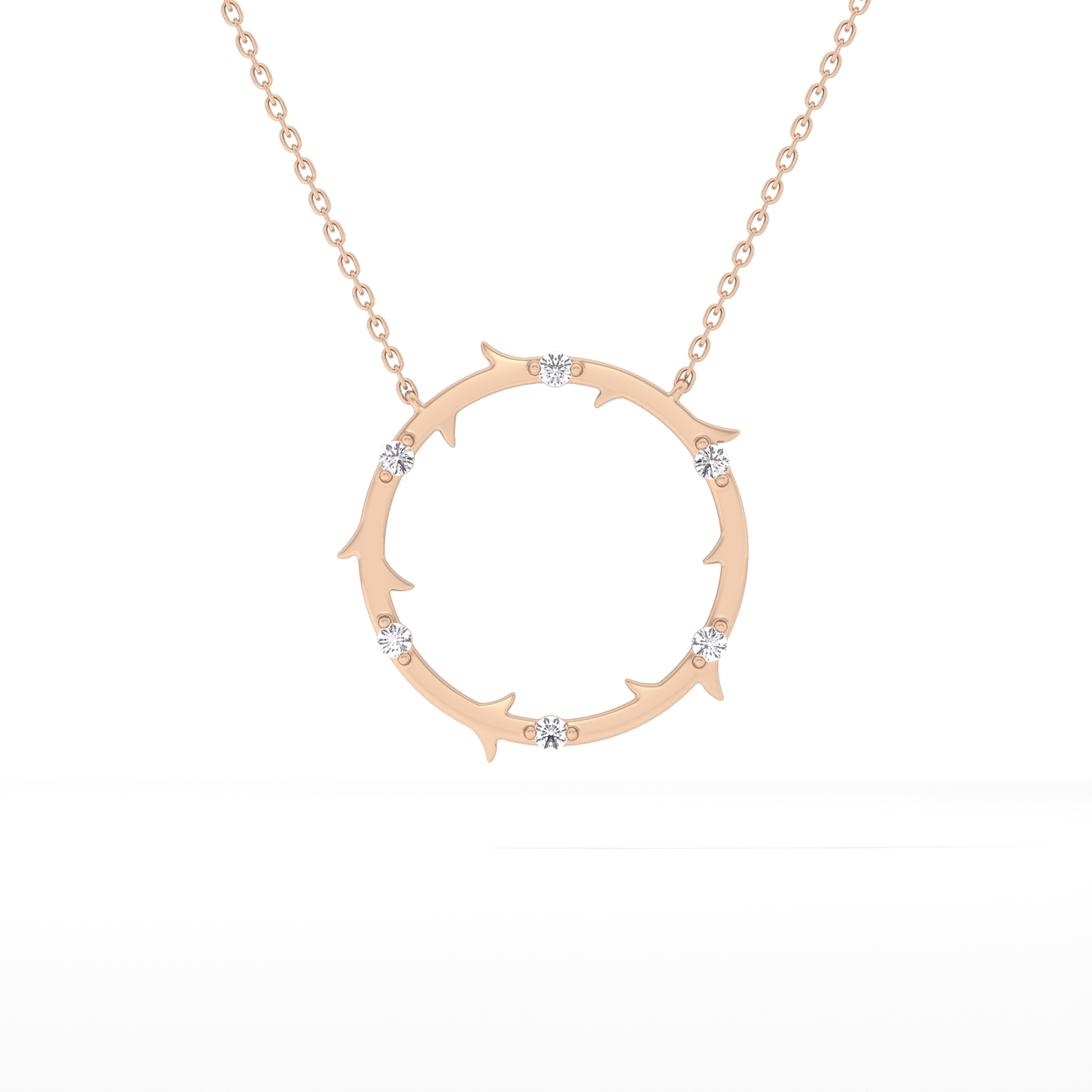 0.09 TCW Round Lab Grown Diamond Circle Necklace