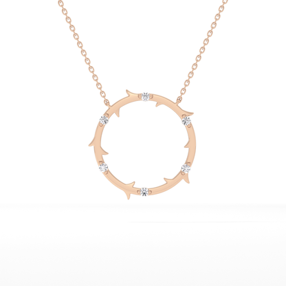 0.09 TCW Round Lab Grown Diamond Circle Necklace