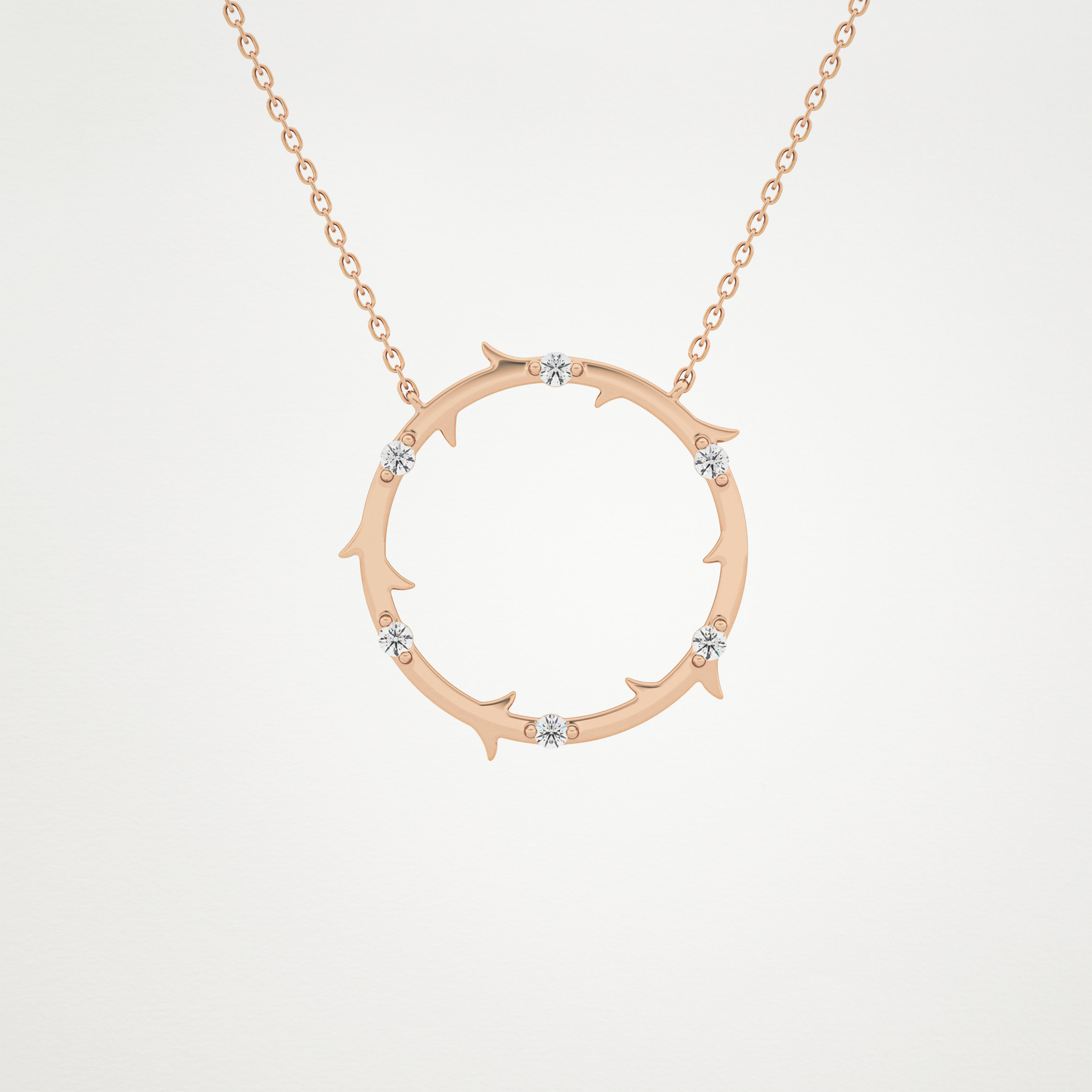 0.09 TCW Round Lab Grown Diamond Circle Necklace