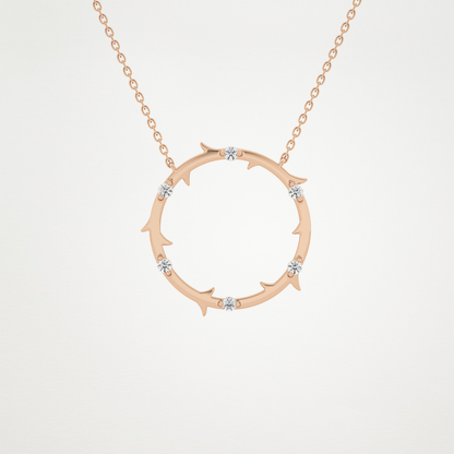 0.09 TCW Round Lab Grown Diamond Circle Necklace