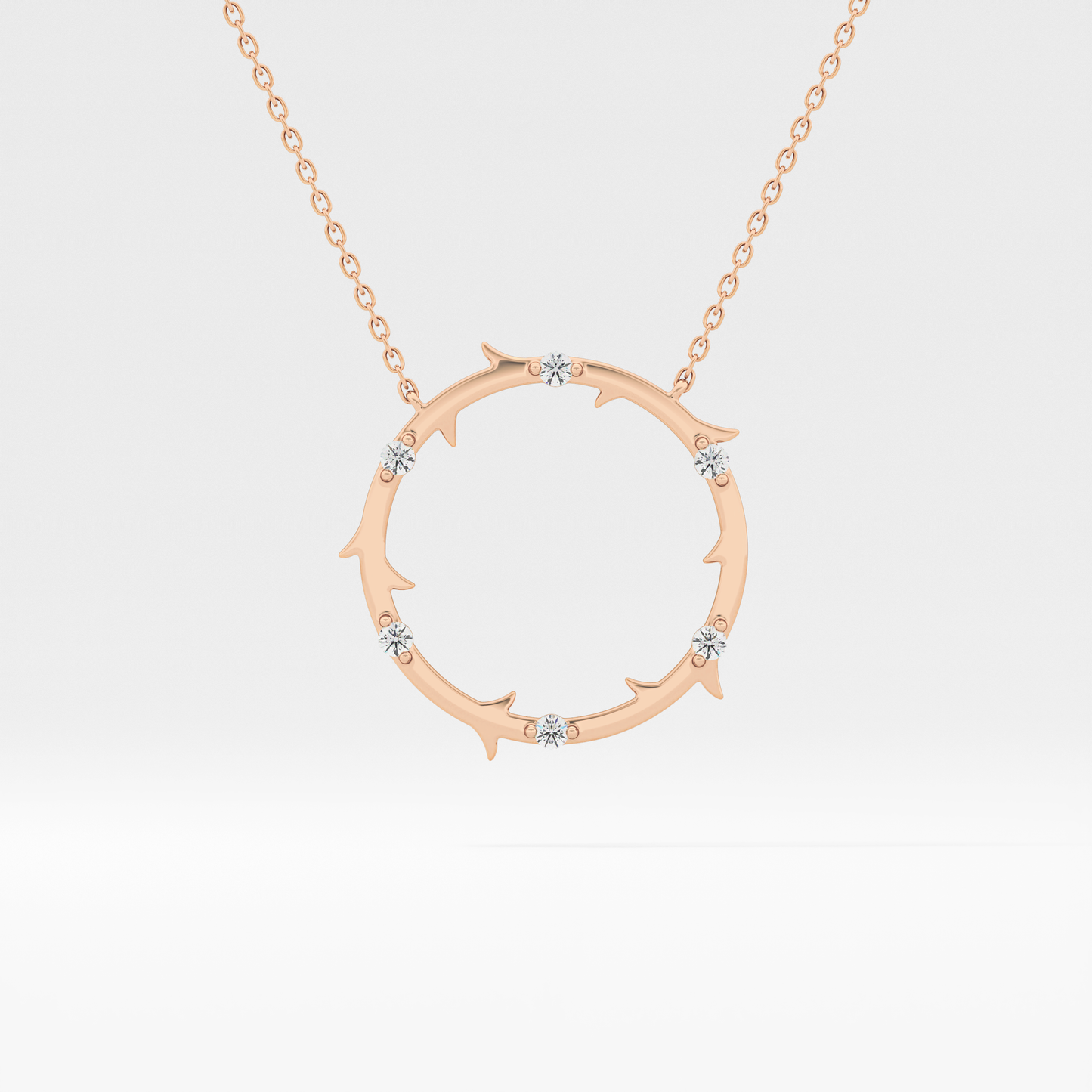 0.09 TCW Round Lab Grown Diamond Circle Necklace