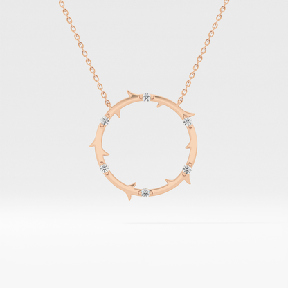 0.09 TCW Round Lab Grown Diamond Circle Necklace