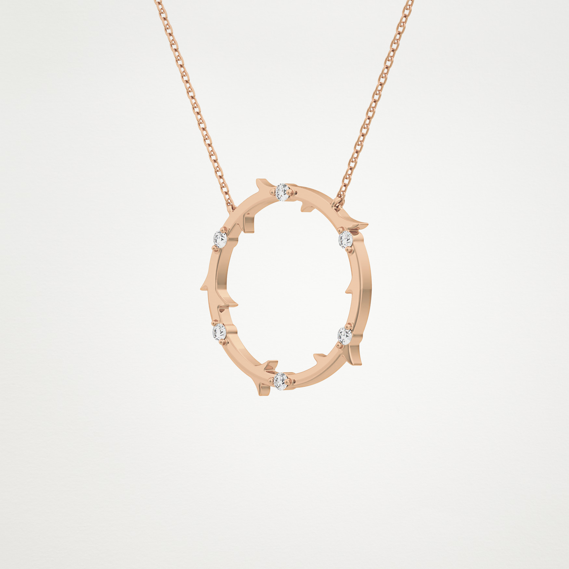 0.09 TCW Round Lab Grown Diamond Circle Necklace