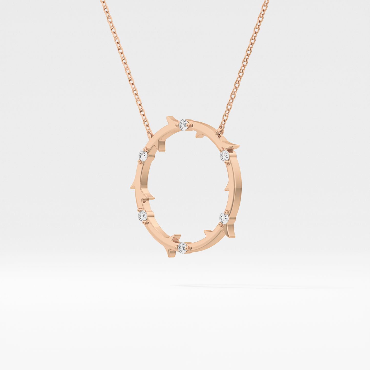 0.09 TCW Round Lab Grown Diamond Circle Necklace