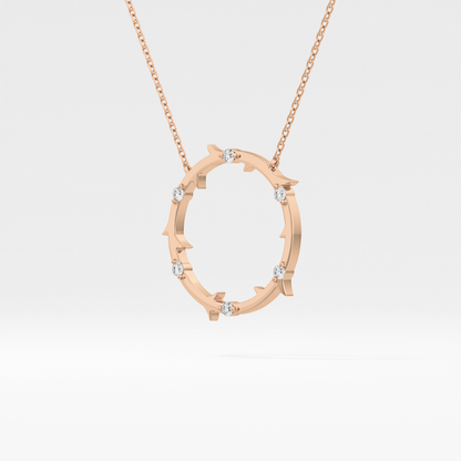 0.09 TCW Round Lab Grown Diamond Circle Necklace