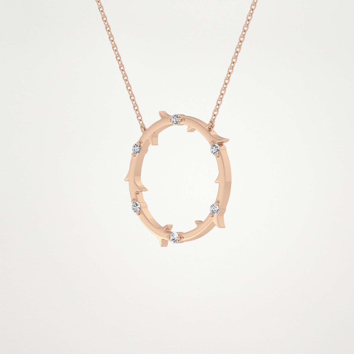 0.09 TCW Round Lab Grown Diamond Circle Necklace