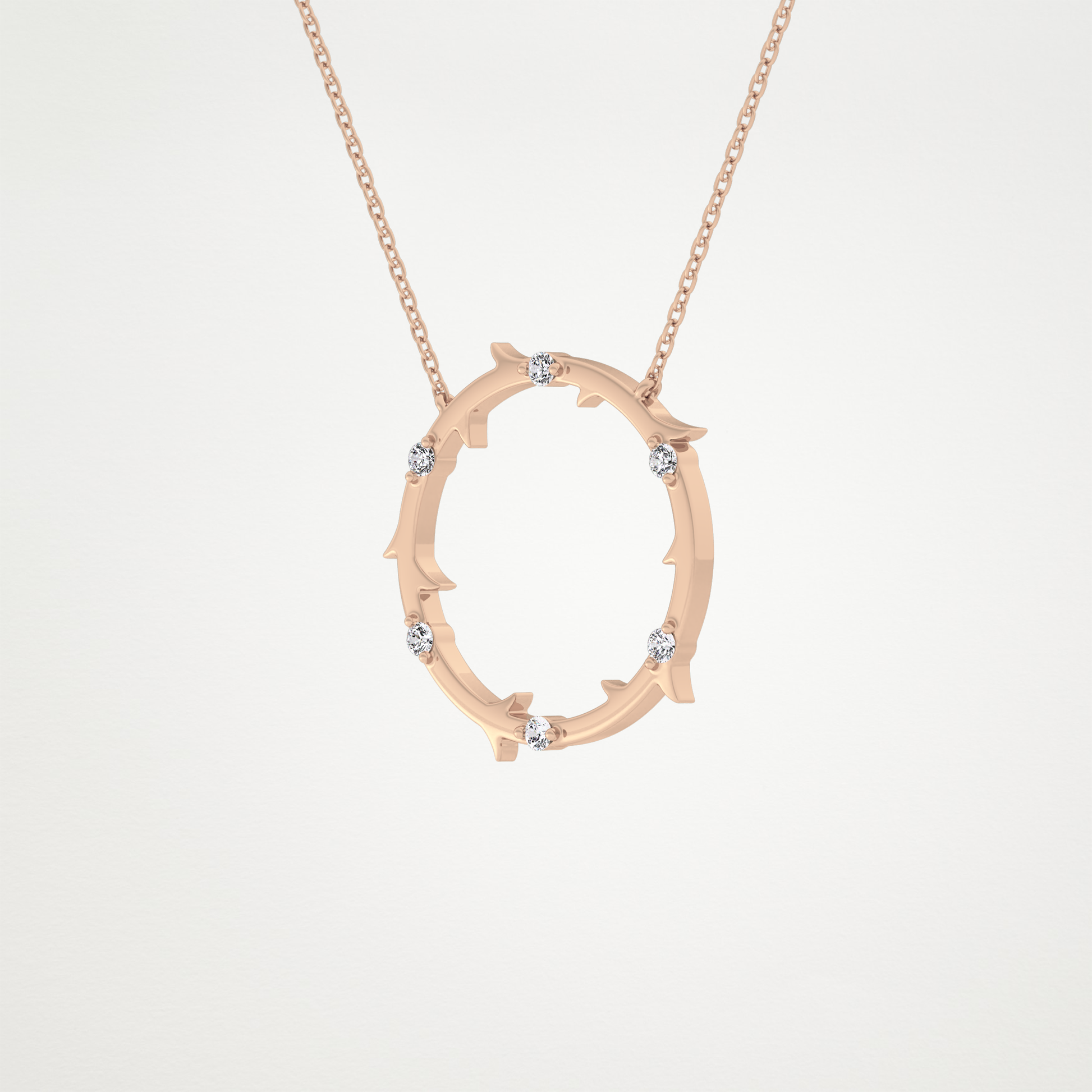 0.09 TCW Round Lab Grown Diamond Circle Necklace