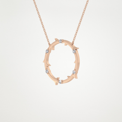 0.09 TCW Round Lab Grown Diamond Circle Necklace