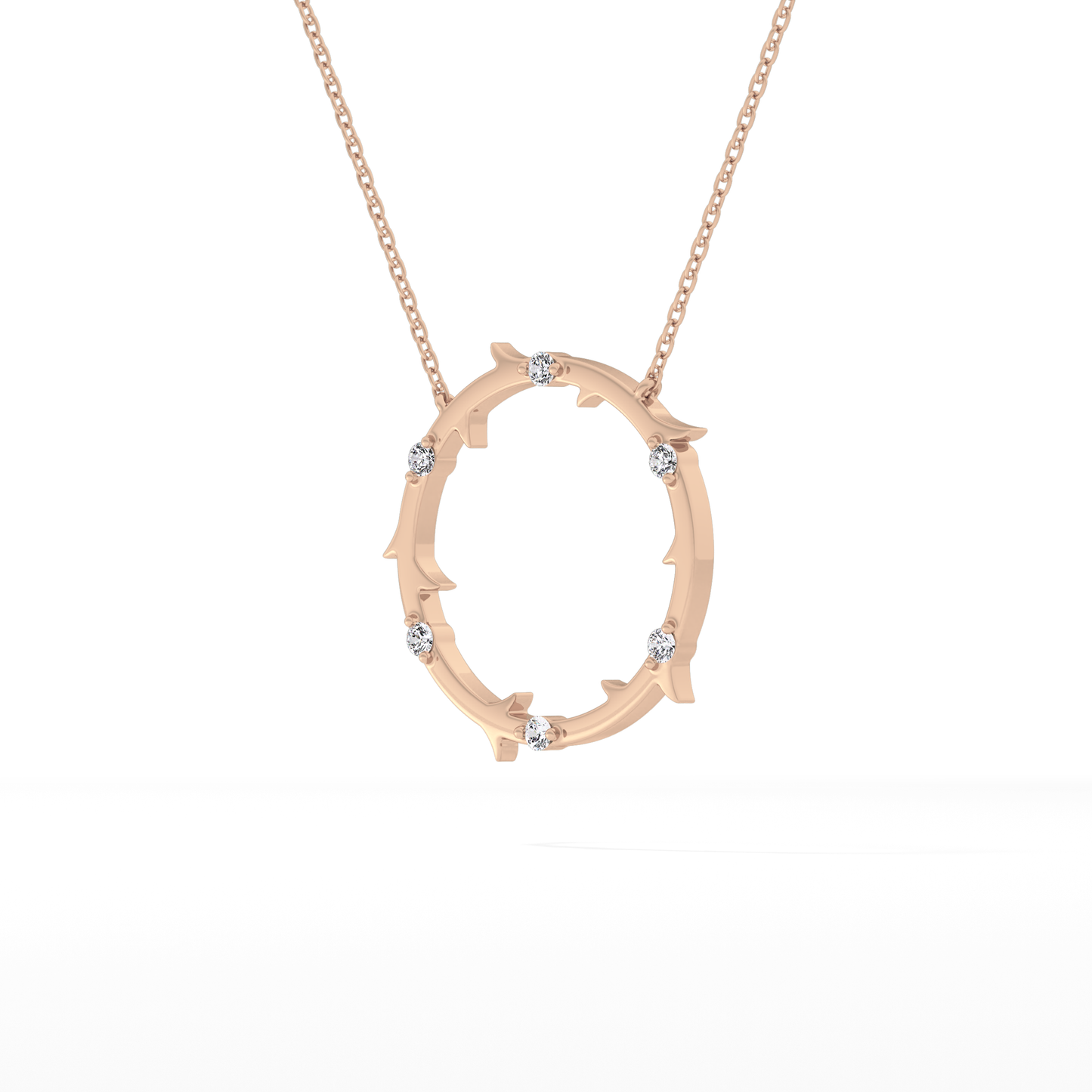 0.09 TCW Round Lab Grown Diamond Circle Necklace