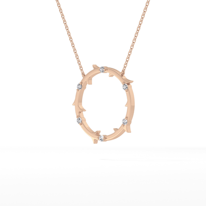 0.09 TCW Round Lab Grown Diamond Circle Necklace