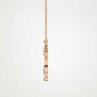 0.09 TCW Round Lab Grown Diamond Circle Necklace