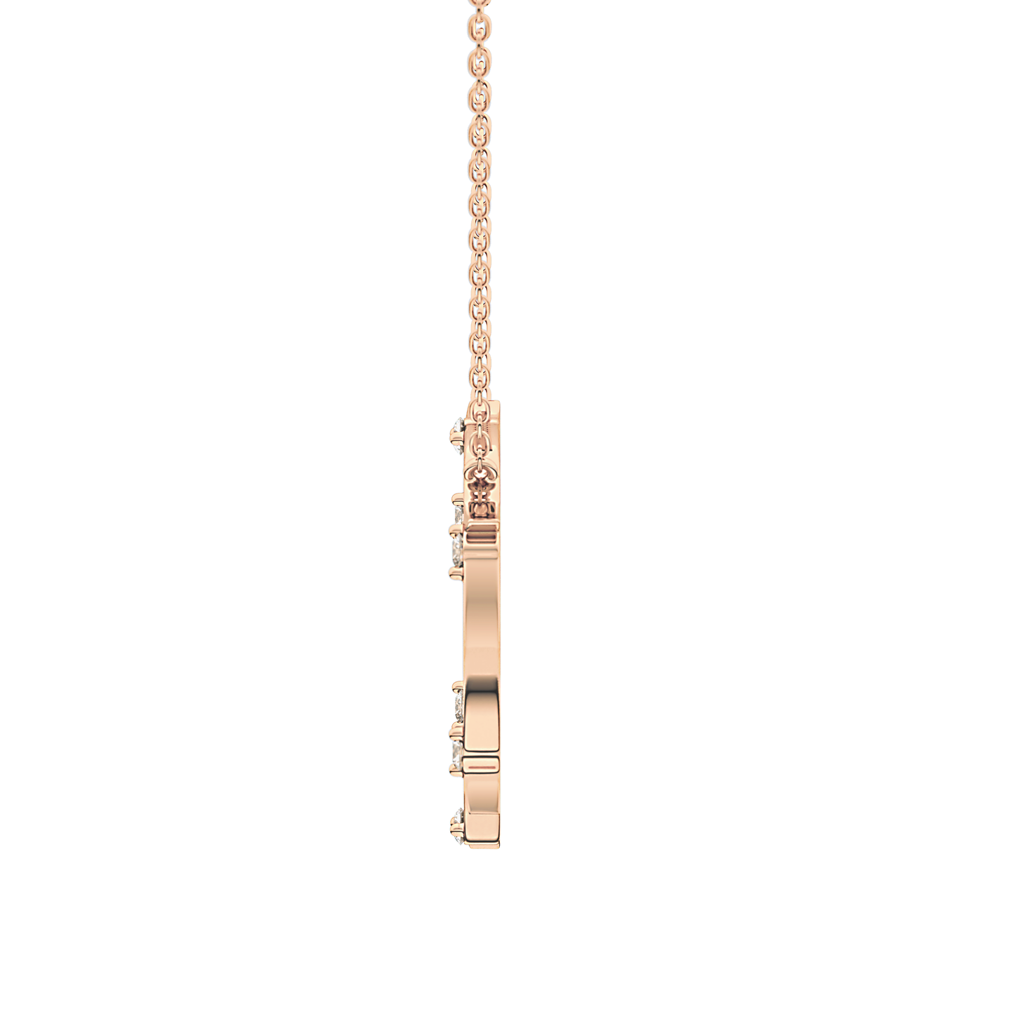 0.09 TCW Round Lab Grown Diamond Circle Necklace