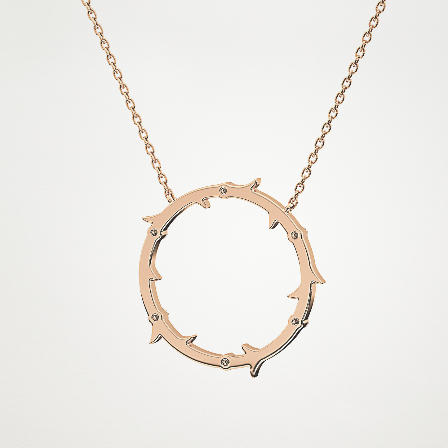 0.09 TCW Round Lab Grown Diamond Circle Necklace