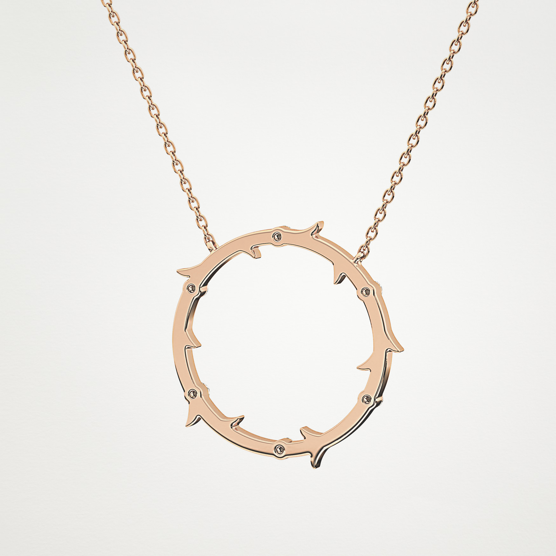 0.09 TCW Round Lab Grown Diamond Circle Necklace