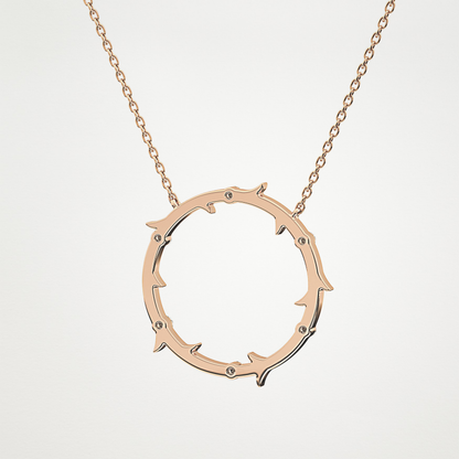 0.09 TCW Round Lab Grown Diamond Circle Necklace