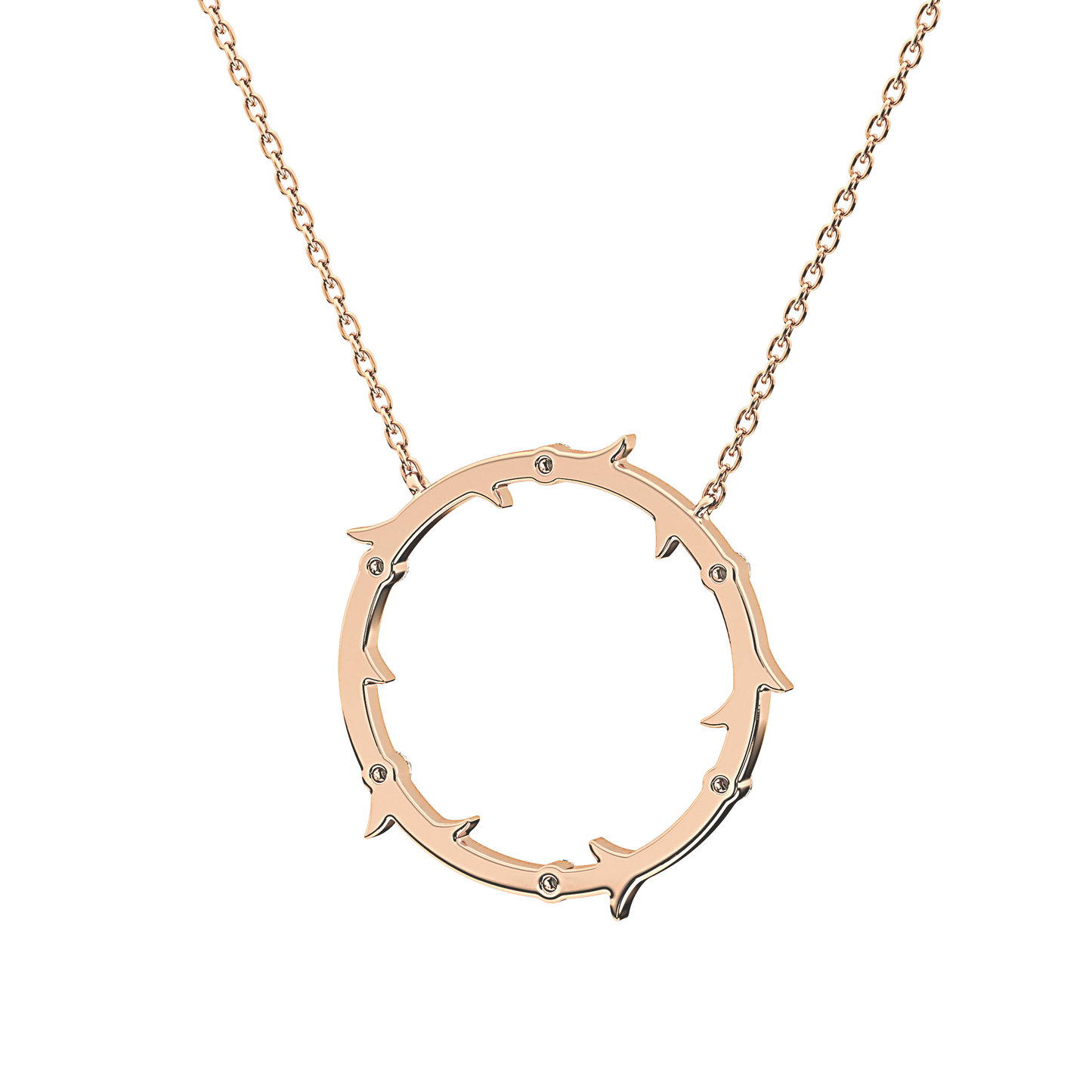 0.09 TCW Round Lab Grown Diamond Circle Necklace