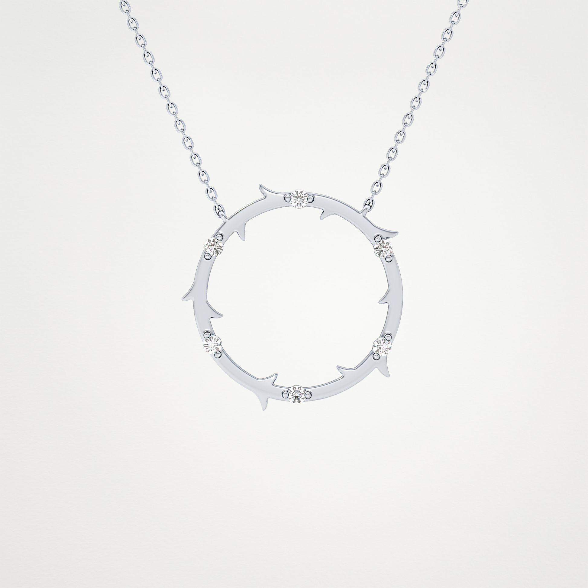 0.09 TCW Round Lab Grown Diamond Circle Necklace