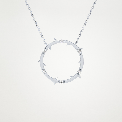 0.09 TCW Round Lab Grown Diamond Circle Necklace