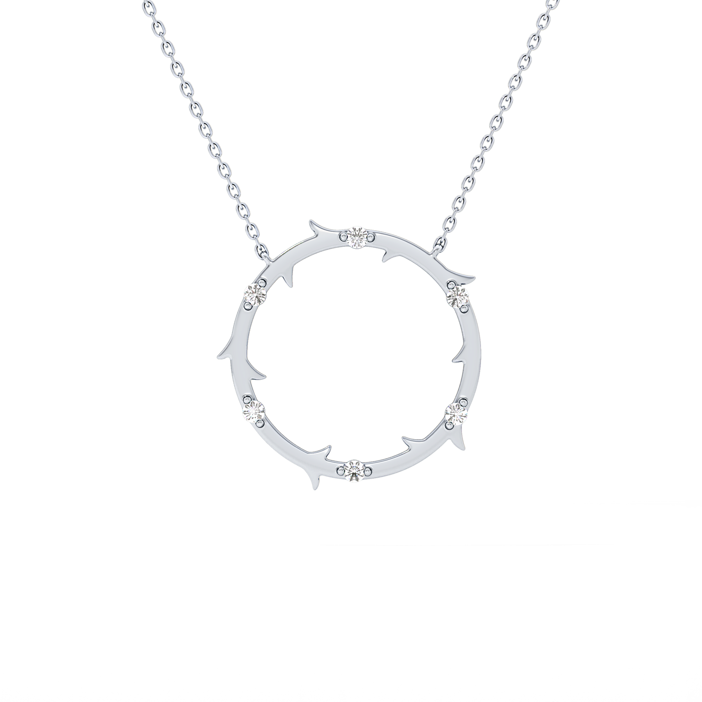 0.09 TCW Round Lab Grown Diamond Circle Necklace