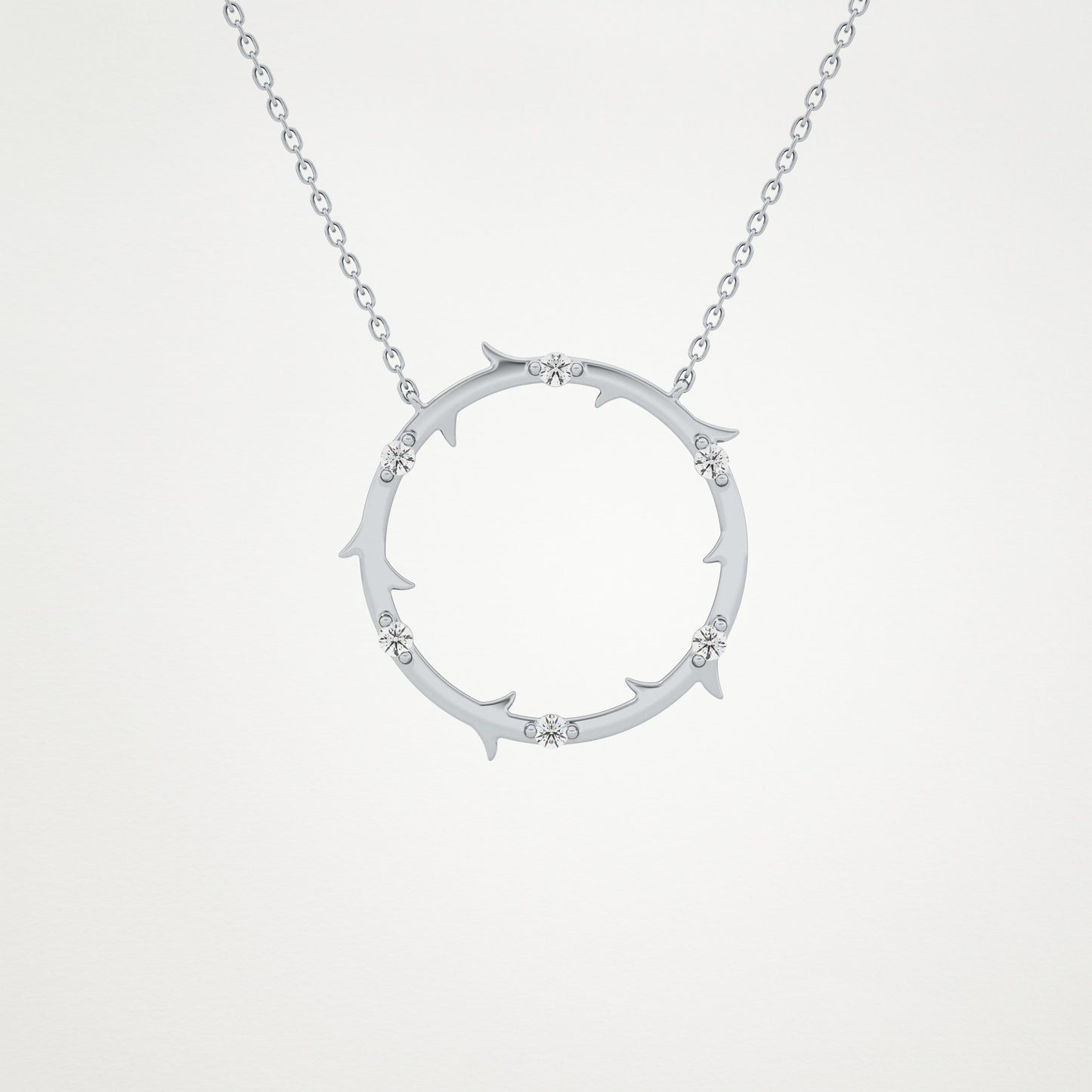 0.09 TCW Round Lab Grown Diamond Circle Necklace