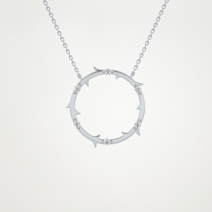 0.09 TCW Round Lab Grown Diamond Circle Necklace