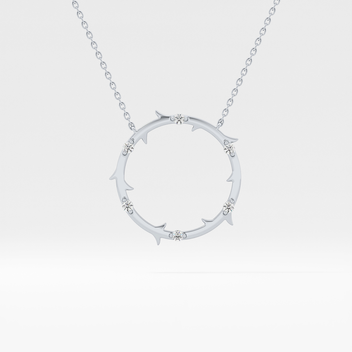 0.09 TCW Round Lab Grown Diamond Circle Necklace