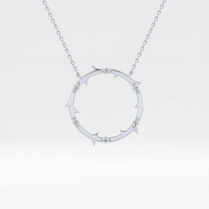 0.09 TCW Round Lab Grown Diamond Circle Necklace