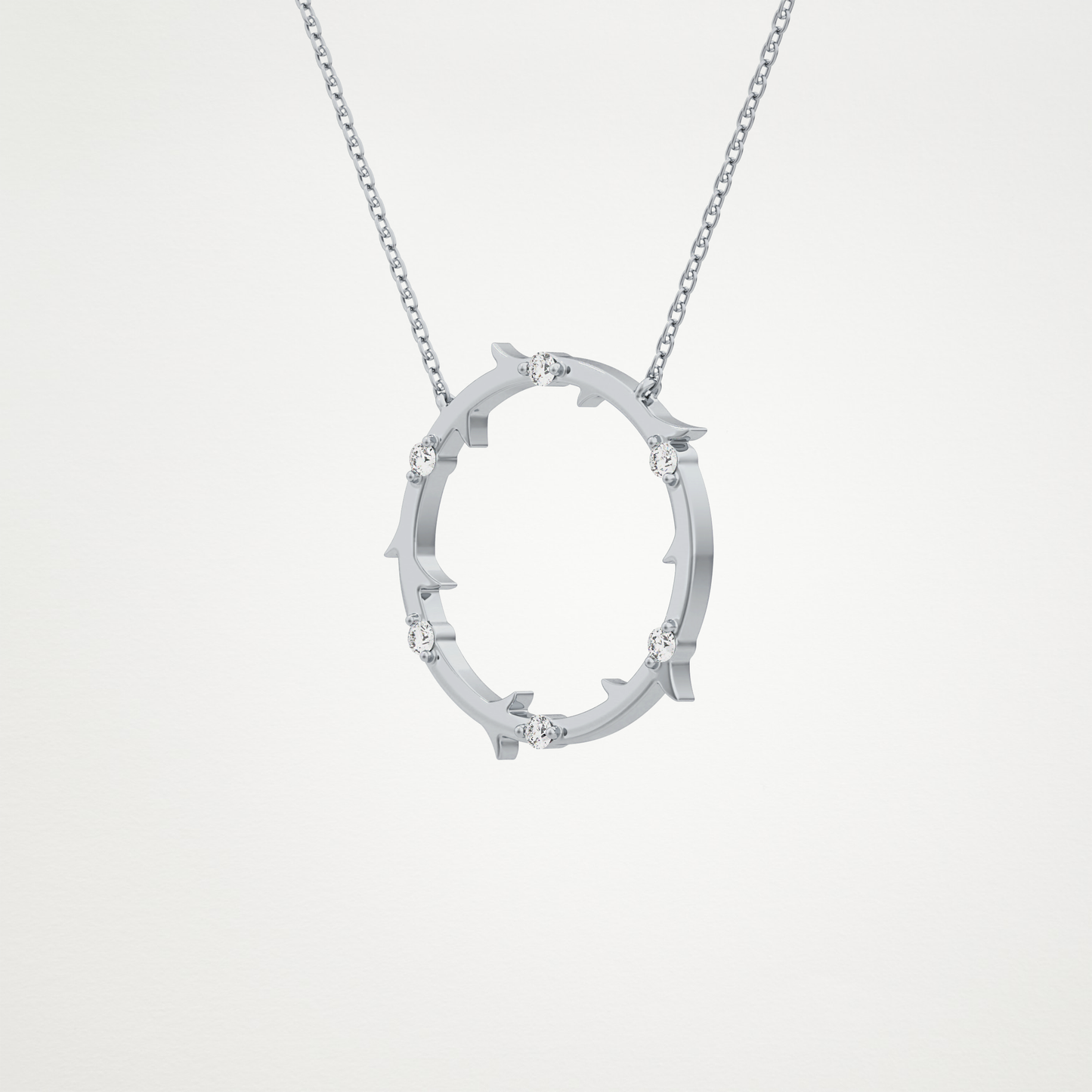 0.09 TCW Round Lab Grown Diamond Circle Necklace