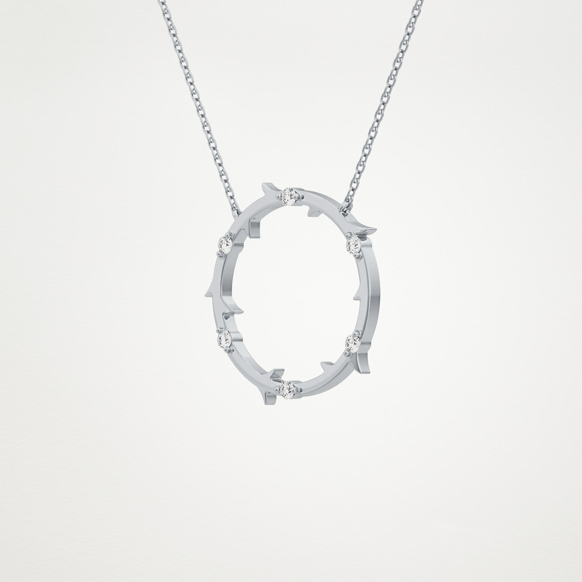 0.09 TCW Round Lab Grown Diamond Circle Necklace