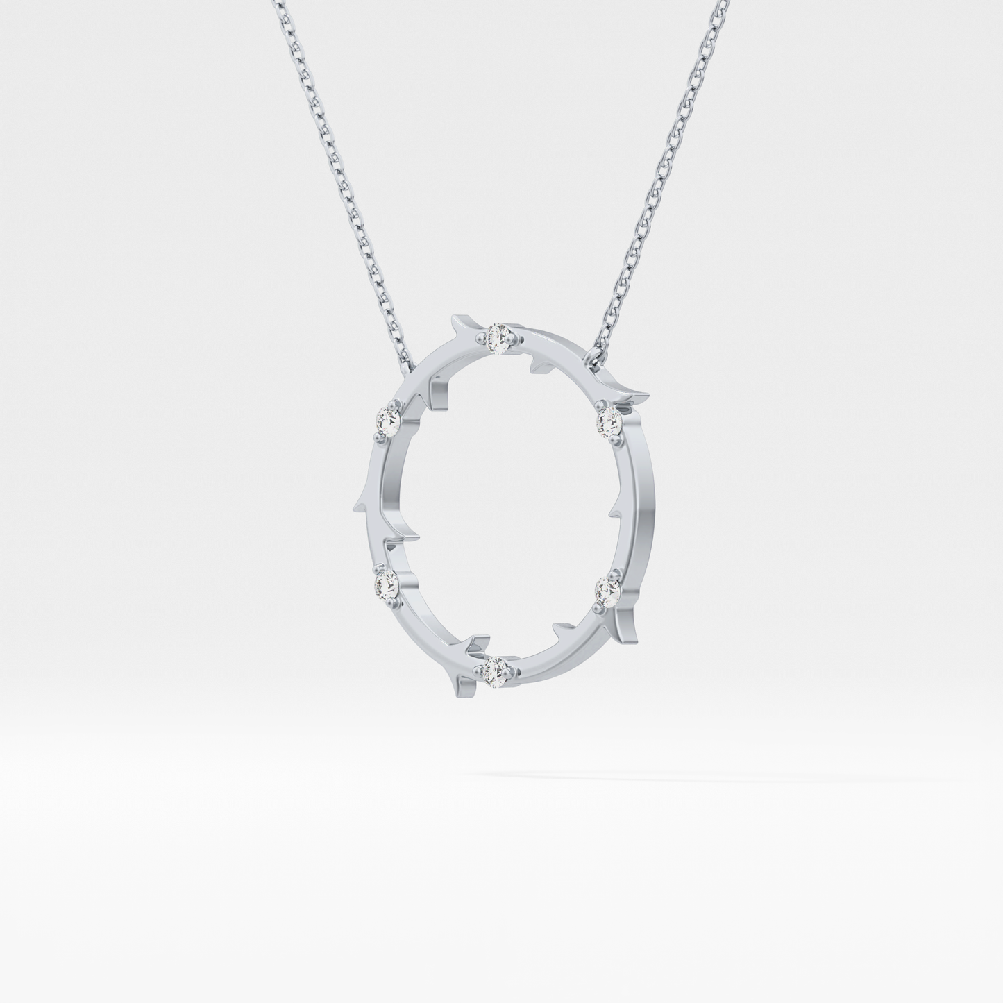 0.09 TCW Round Lab Grown Diamond Circle Necklace