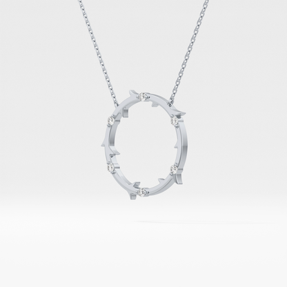 0.09 TCW Round Lab Grown Diamond Circle Necklace