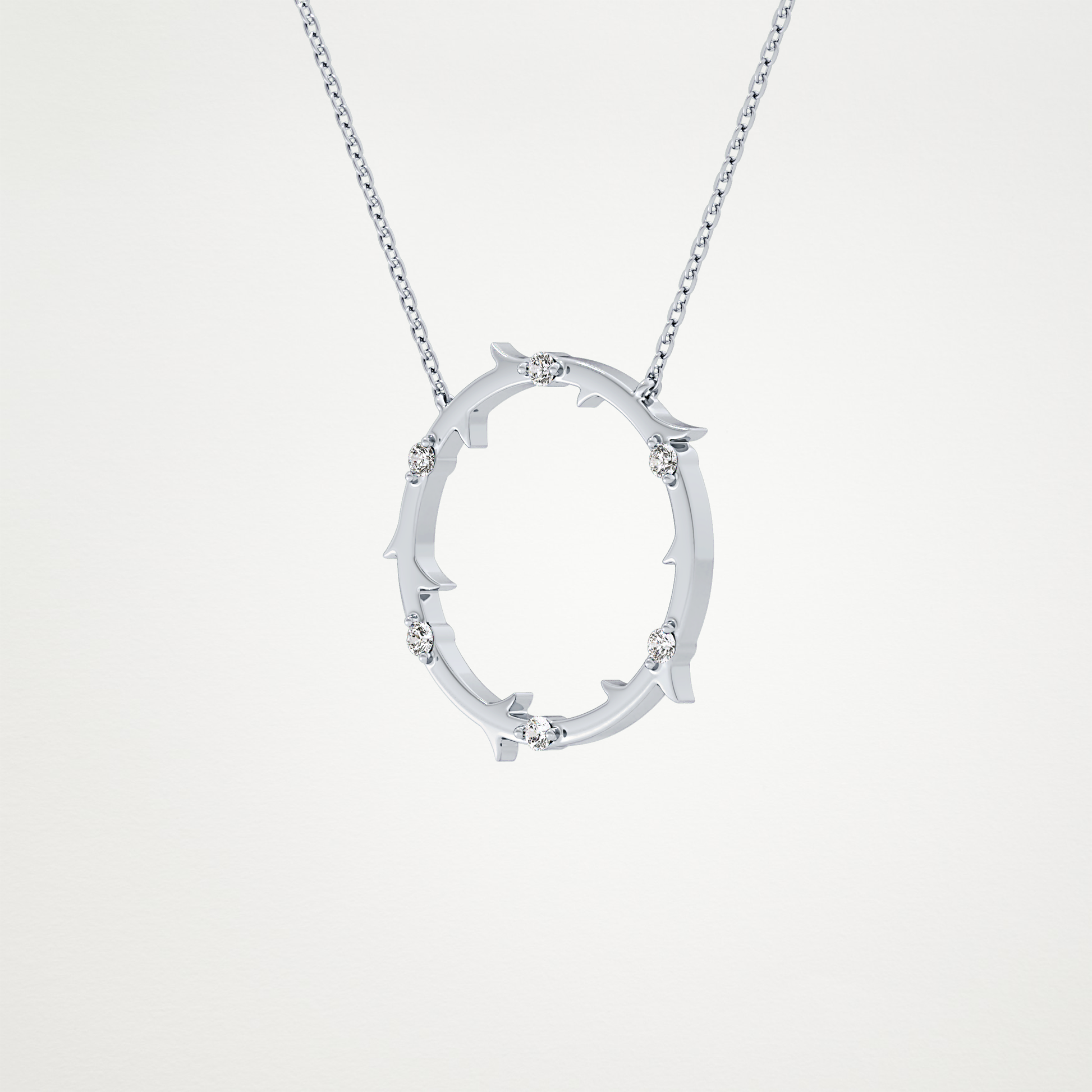 0.09 TCW Round Lab Grown Diamond Circle Necklace