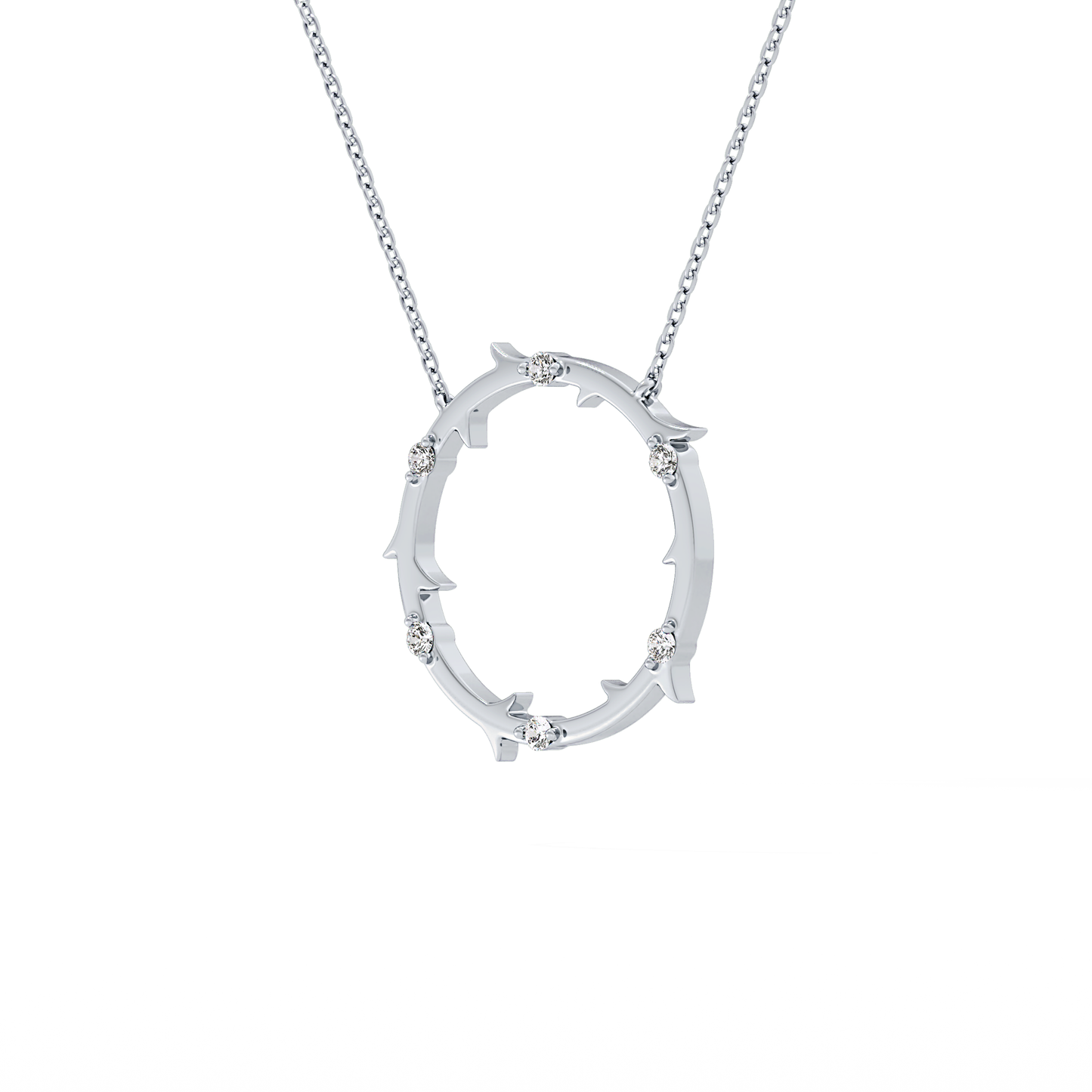 0.09 TCW Round Lab Grown Diamond Circle Necklace