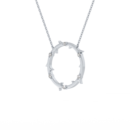 0.09 TCW Round Lab Grown Diamond Circle Necklace