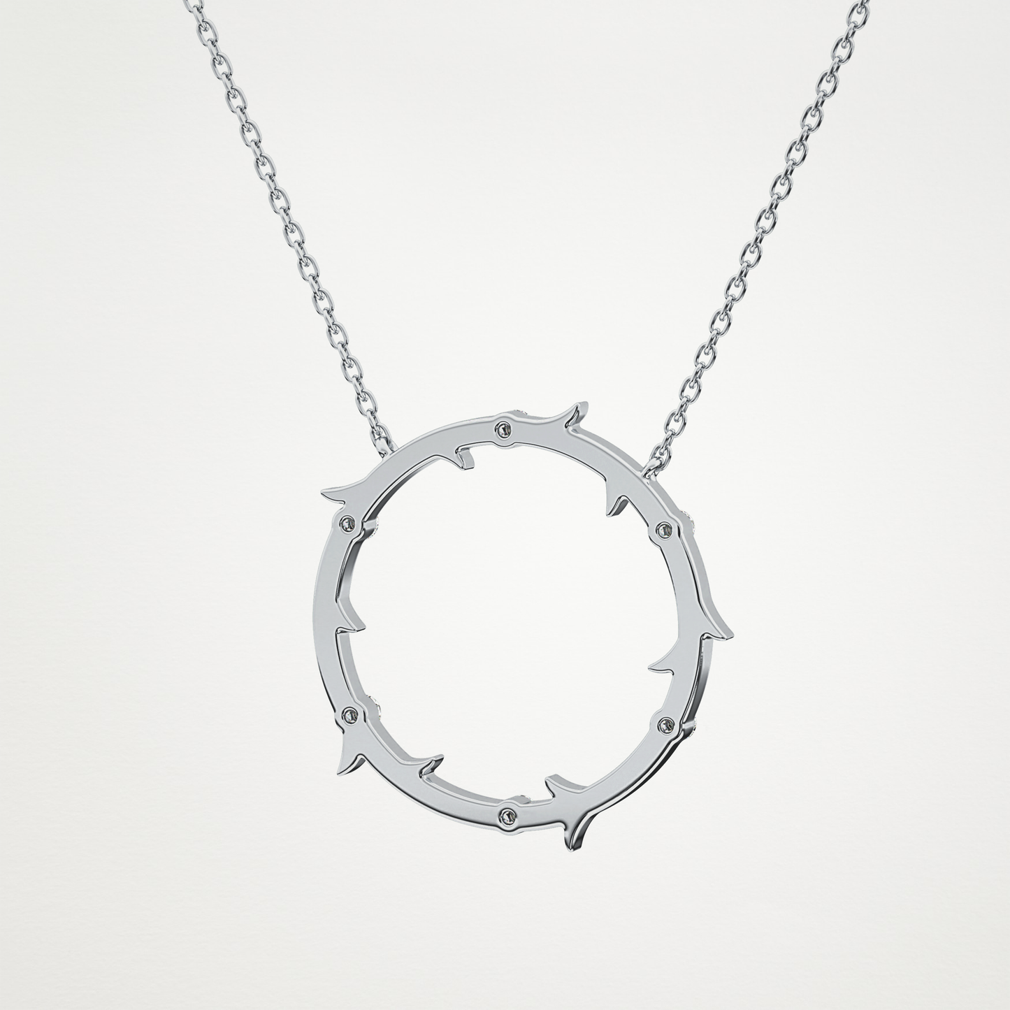 0.09 TCW Round Lab Grown Diamond Circle Necklace
