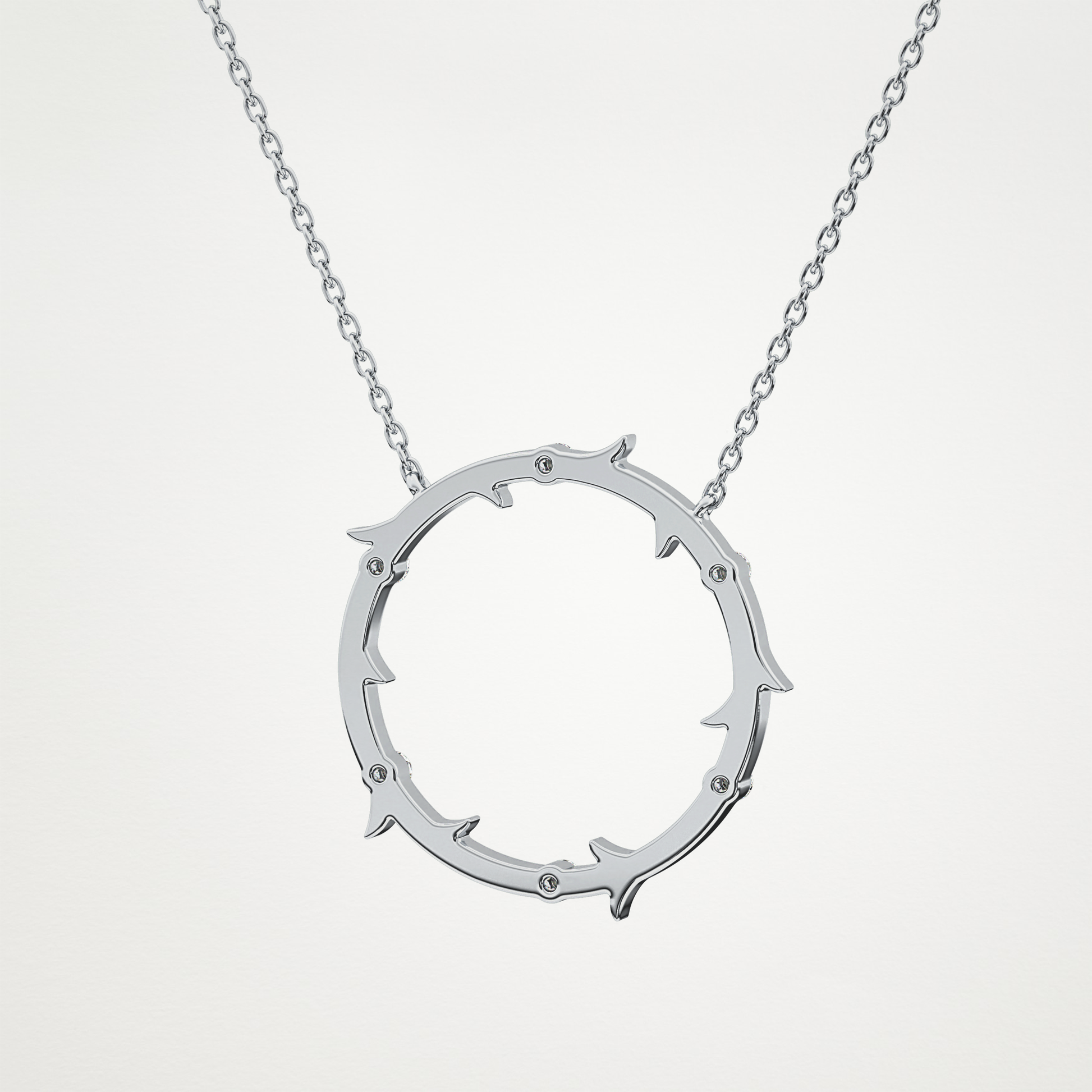 0.09 TCW Round Lab Grown Diamond Circle Necklace