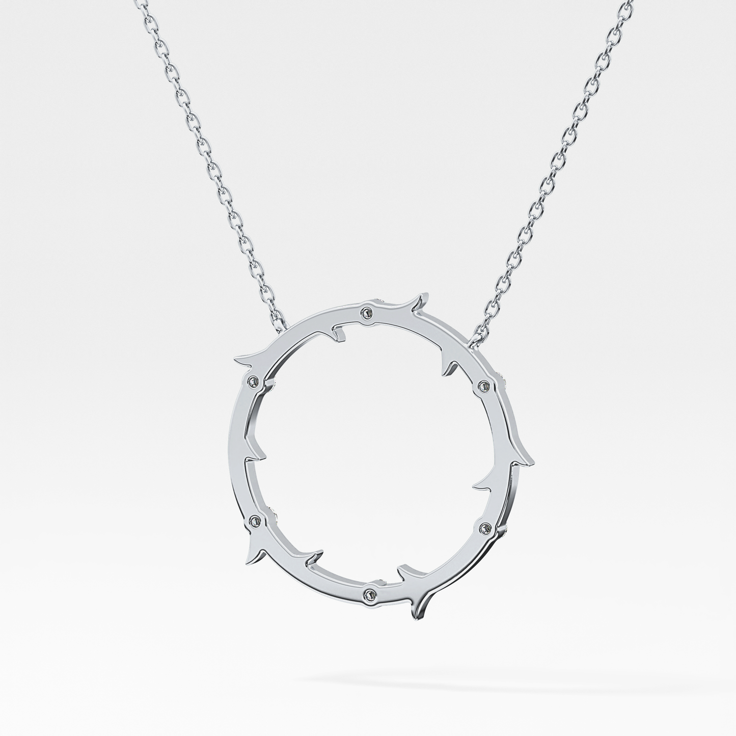 0.09 TCW Round Lab Grown Diamond Circle Necklace