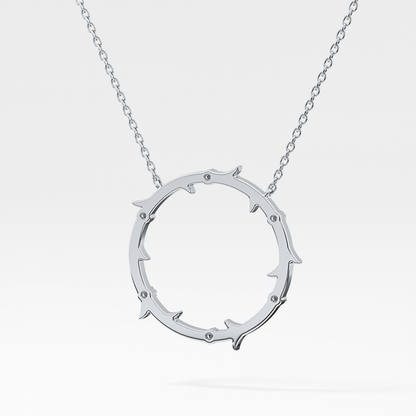 0.09 TCW Round Lab Grown Diamond Circle Necklace