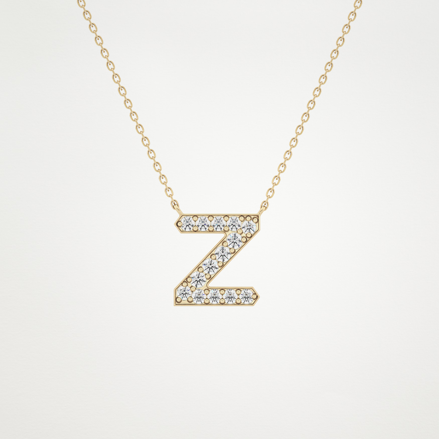 0.28 TCW Round Lab Grown Diamond Z Initial Pendant Necklace