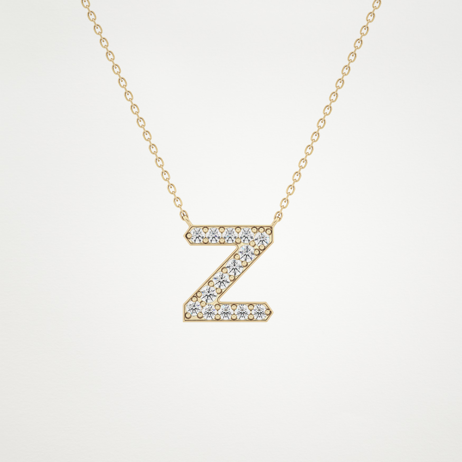 0.28 TCW Round Lab Grown Diamond Z Initial Pendant Necklace