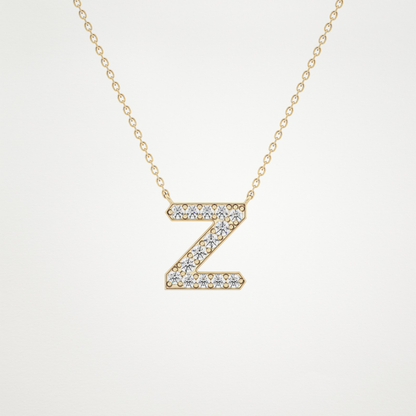0.28 TCW Round Lab Grown Diamond Z Initial Pendant Necklace