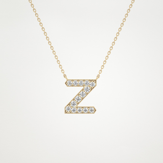0.28 TCW Round Lab Grown Diamond Z Initial Pendant Necklace
