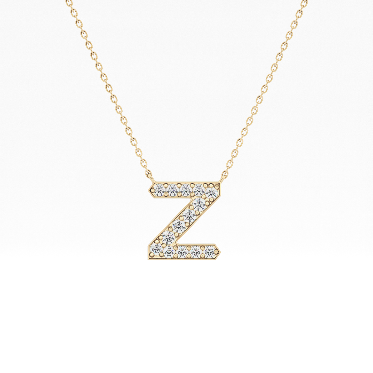0.28 TCW Round Lab Grown Diamond Z Initial Pendant Necklace