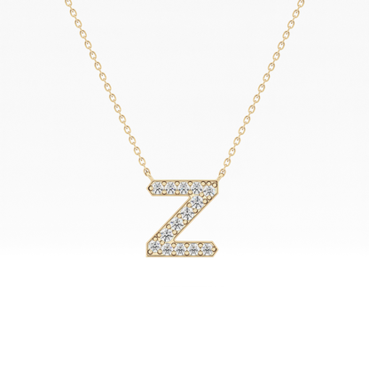 0.28 TCW Round Lab Grown Diamond Z Initial Pendant Necklace