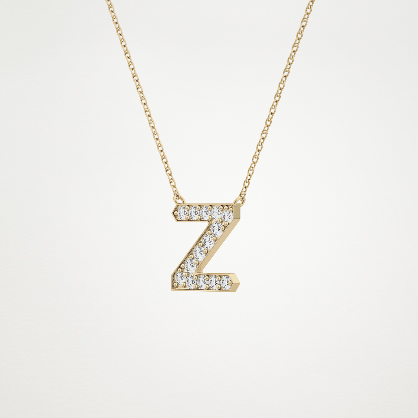 0.28 TCW Round Lab Grown Diamond Z Initial Pendant Necklace