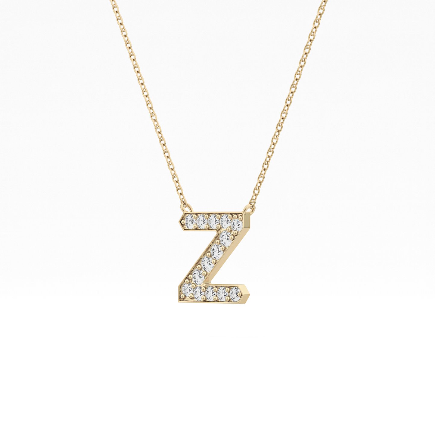 0.28 TCW Round Lab Grown Diamond Z Initial Pendant Necklace
