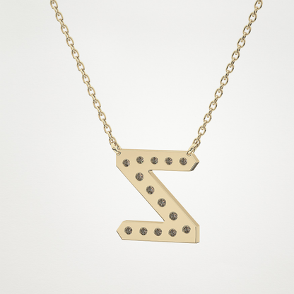 0.28 TCW Round Lab Grown Diamond Z Initial Pendant Necklace