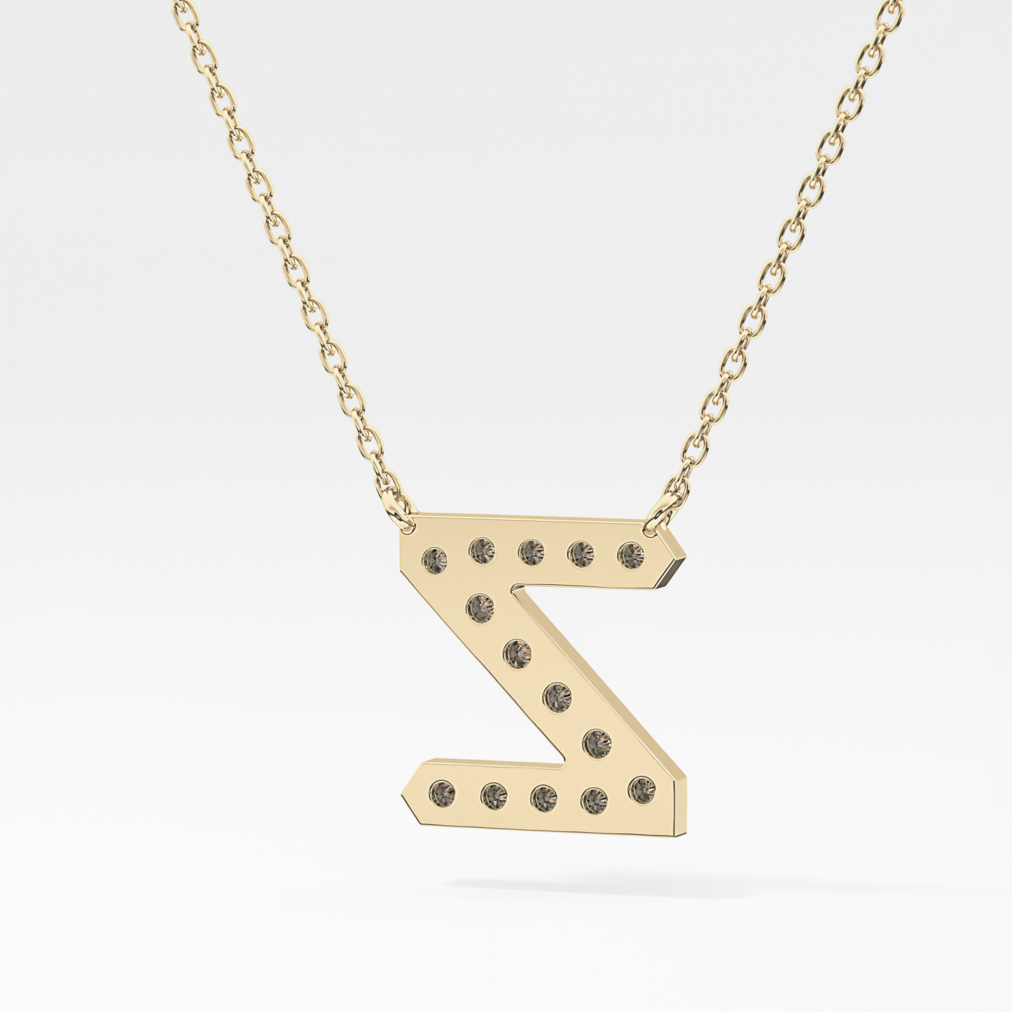 0.28 TCW Round Lab Grown Diamond Z Initial Pendant Necklace
